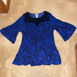 Catherines Pleated Midnight Breeze Top